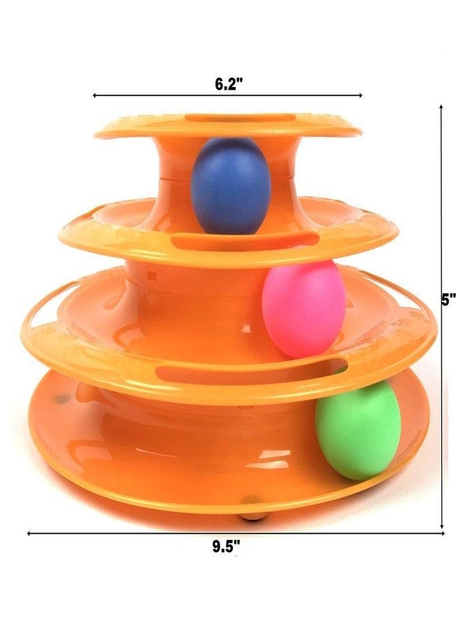 DOGTOWN Tower of Tracks Cat Turntable Toy with Balls Pet Amusement Interactive Board Game Toy with 3 Layer Wheels (Colour May Vary) - Image 2